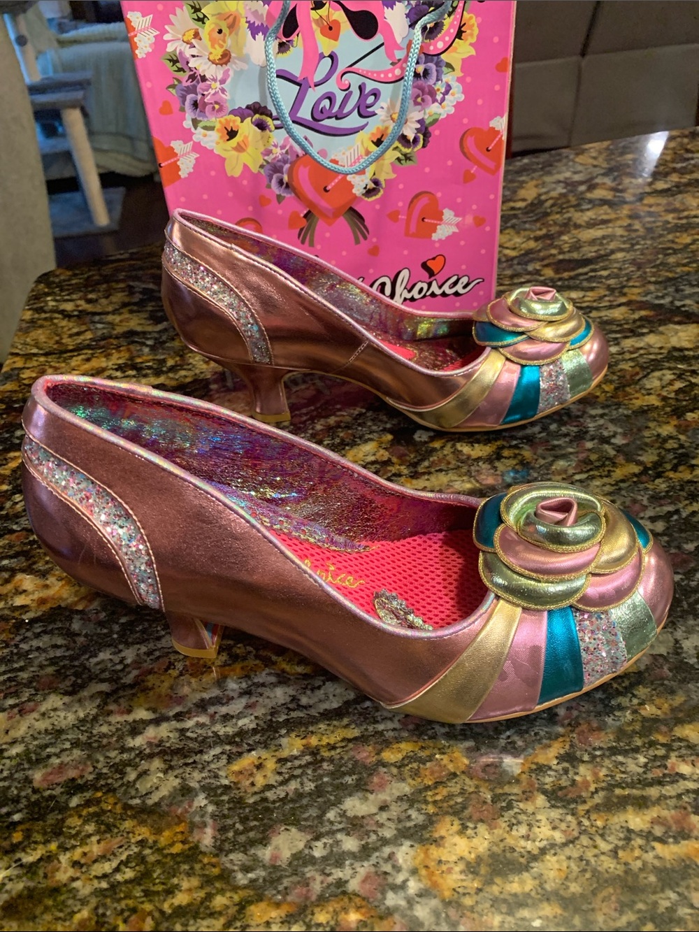 Irregular Choice “Stupenda” Multicolor Metallic Heels - Picture 4 of 11